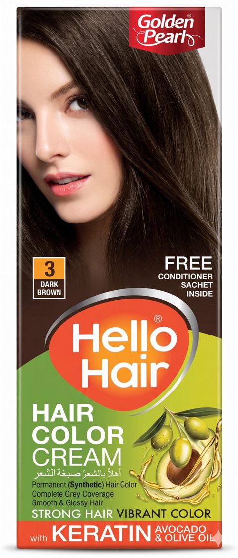Saçlar üçün krem-boya Golden Pearl Hello Hair 3 Dark Brown — Bakı