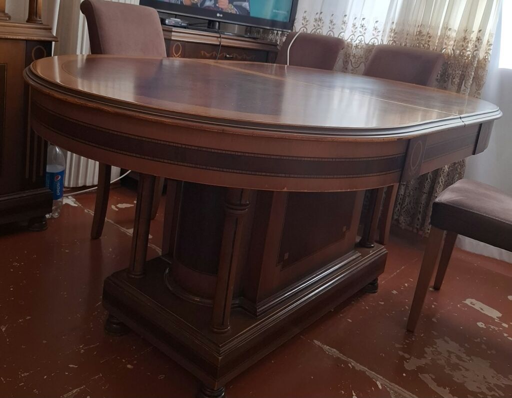 Stol, 8 stul, qorka, kamot, tv stent birlikdə 220 azn satılır Masa — Qonaq otağı üçün, Bakı (4)