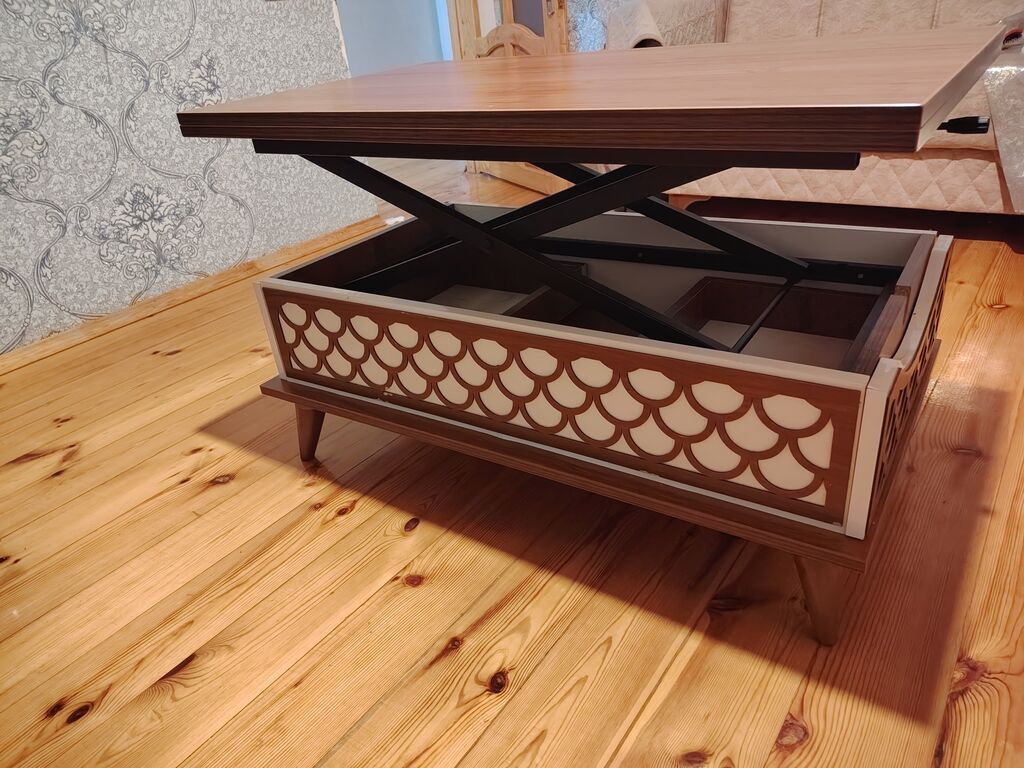 Düz masa, Transformer, Təkərsiz, Teksturalı laminat — Jurnal masaları, Saray (4)