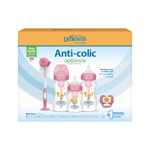 Qidalanma qabları dəsti Dr.Brown's Anti-Colic Options+, çəhrayı, 0+ ay — Bakı