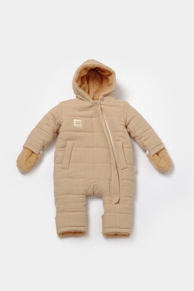 Oğlanlar üçün qalın kombinezon Babycosy, qəhvəyi, %100 orqanik pambıq, ölçü 6-9 ay - 8683529314869 — Mallar, Bakı