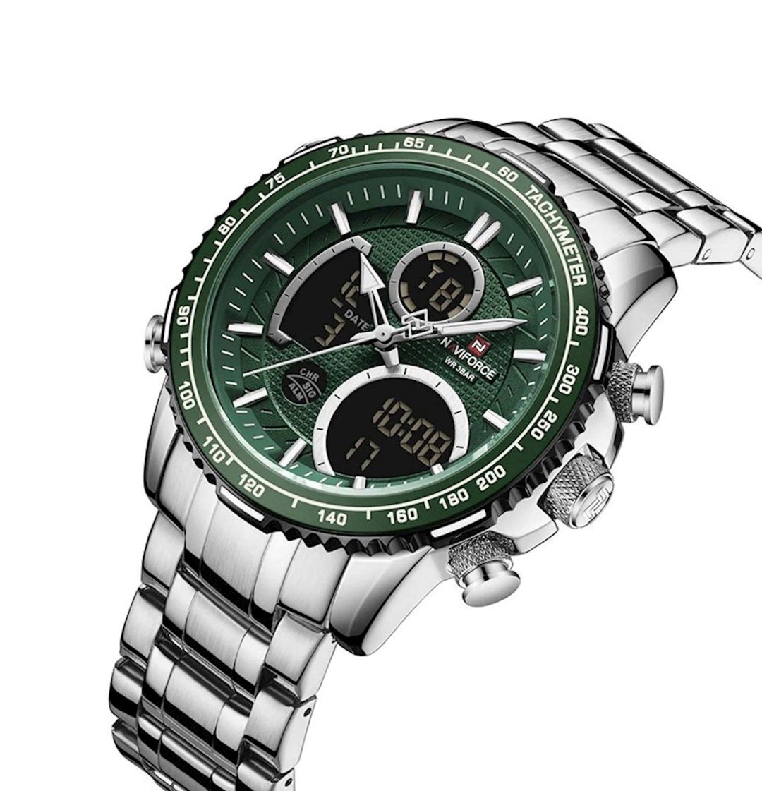 Kişi qol saatı Naviforce NF9182 Silver Green — Mallar, Bakı (2)