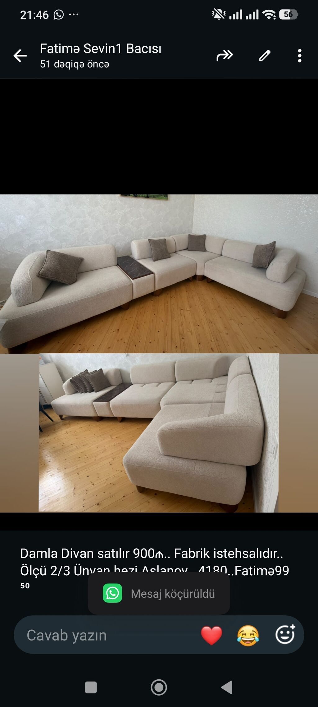 Damla Divan satılır 900₼. Fabrik istehsalıdır. Ölçü 2/3 Ünvan hezi — Divanlər, Bakı
