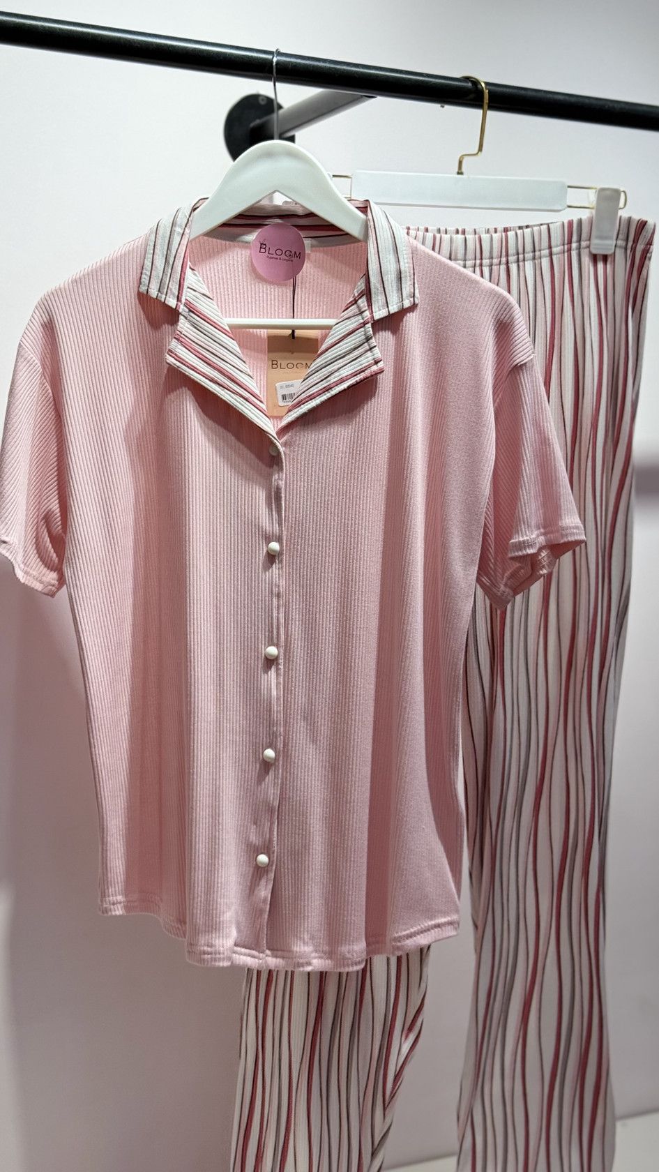 Şalvarlı pijama dəsti, çəhrayı, elastan/poliester, ölçü XXL — Mallar, Bakı