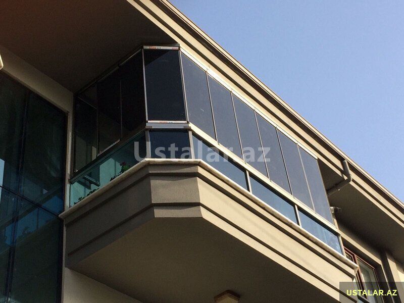 Cam balkon — Pəncərələr, qapılar, balkonlar, Bakı (8)