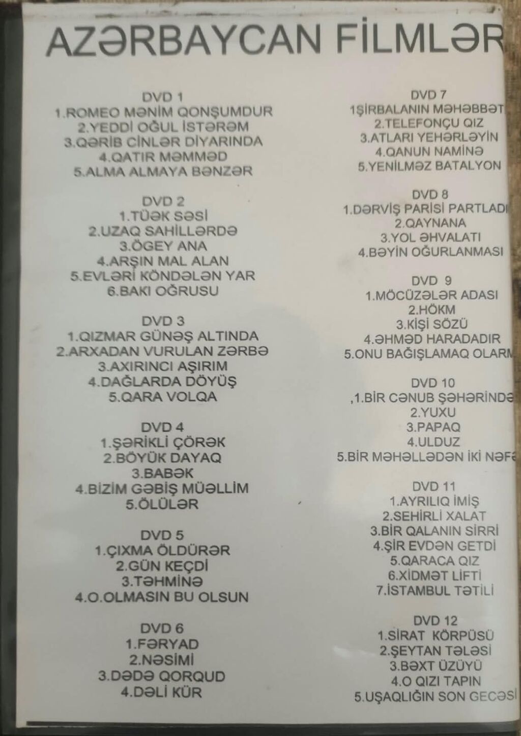Məhsul: “Azərbaycan Filmləri” DVD kolleksiyası Təsvir: - Qutuda — Musiqi və filmləri, Bakı (2)
