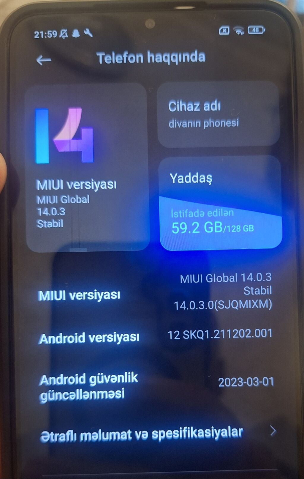 Xiaomi Redmi smartfon Xüsusiyyətlər: - Model: Redmi seriyası (arka — Xiaomi, Bakı (7)