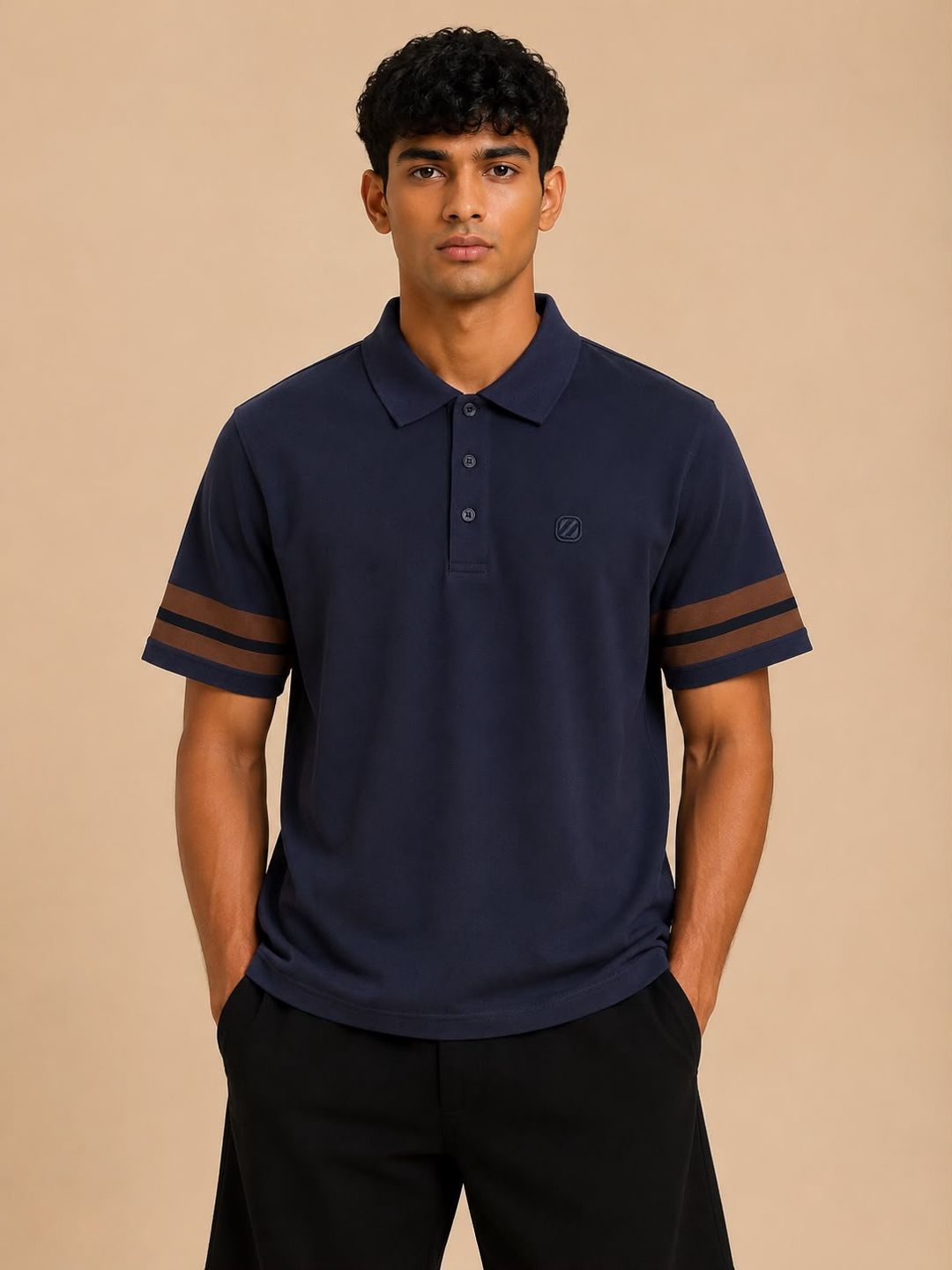 Qısaqollu polo kişilər üçün VC_2589134, pambıq, tünd göy, ölçü 3XL — Mallar, Bakı