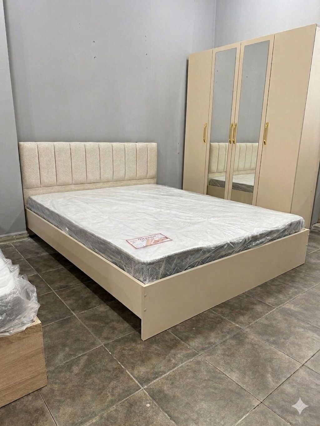 Yataq Dəsti – müasir minimal dizayn Tərkib: - Cüt nəfərlik çarpayı — Yataq otağı mobilya dəstləri, Bakı (3)