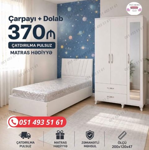 Oğlan və qız üçün, Yeni, Təknəfərlik çarpayı — Bakı