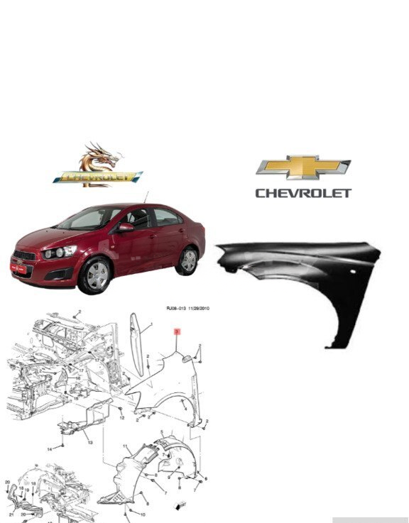 Yan qanad Chevrolet Aveo T300 2011-2013 — Kuzov hissələri, Bakı