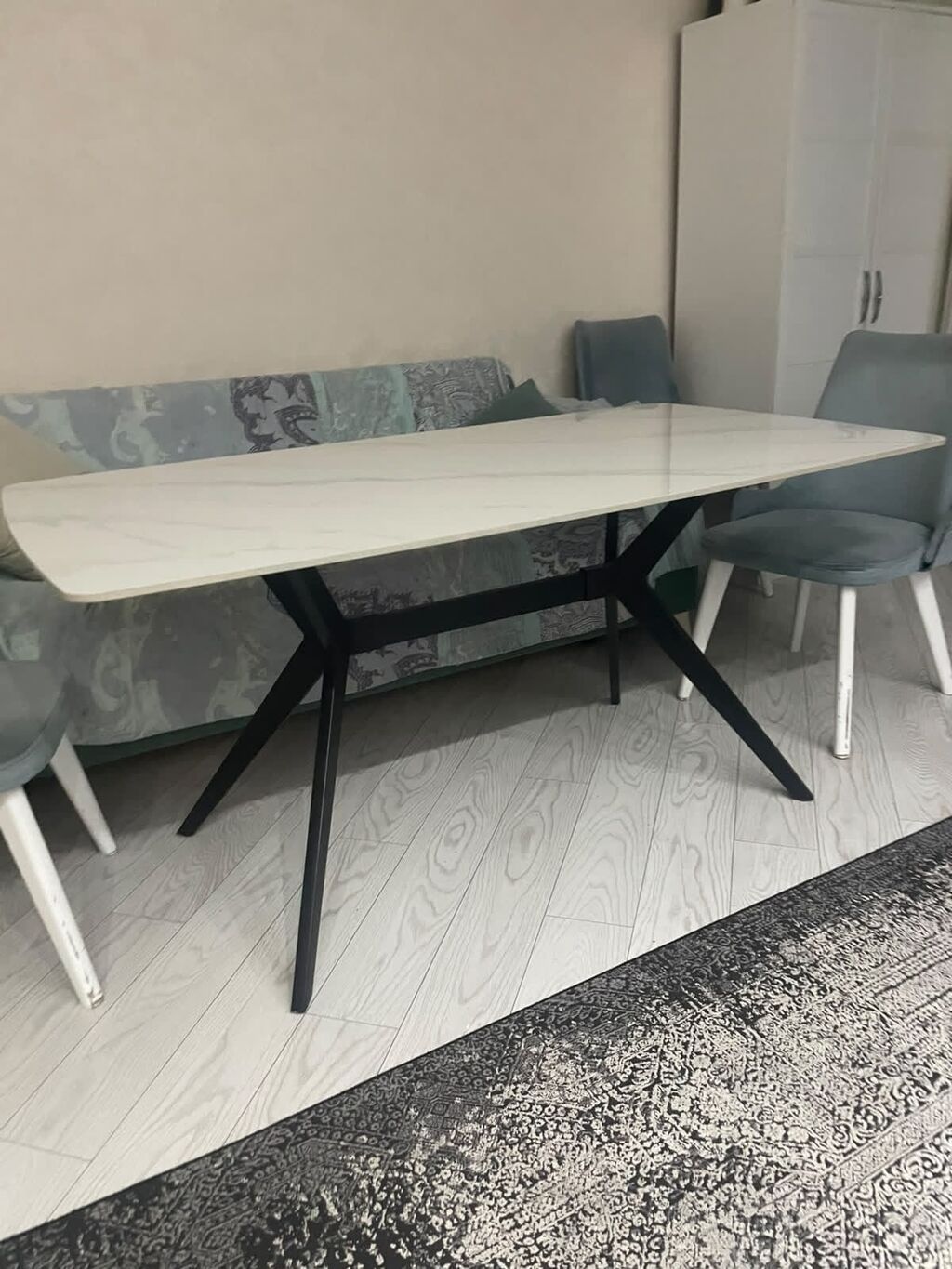 Qonaq masası, İşlənmiş, Açılmayan, Mərmər, Dördbucaq masa — Masalar, Bakı