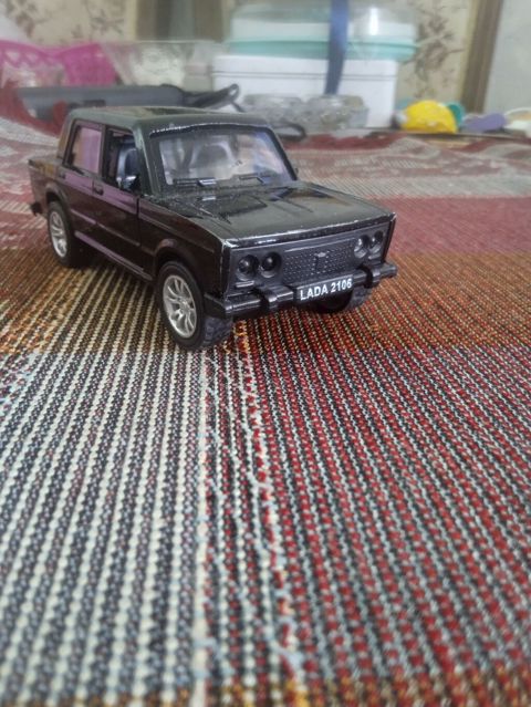 Oyun maşınları dəsti – 2 ədəd metal model 1) Qara “Lada 2106” retro — Sumqayıt