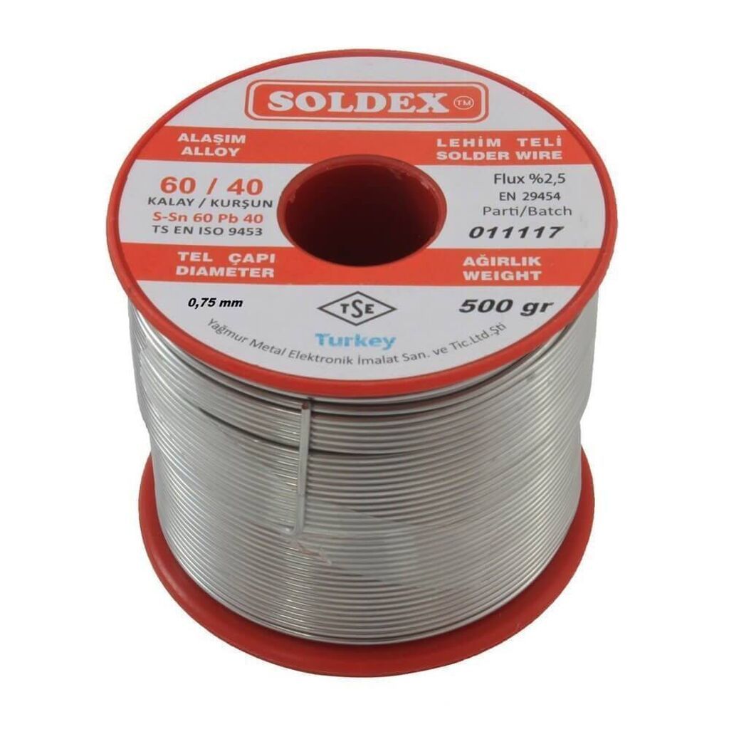 Soldex Lehim Teli – 0.75 mm, 500 qram Elektronik dövrə kartlarının — Lehimlə avadanlığı, Bakı