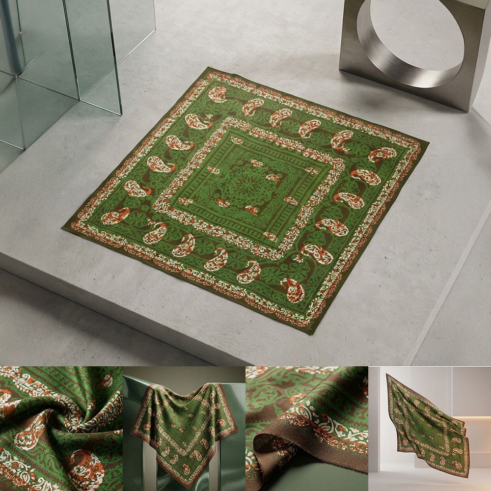 Kəlağayı Süsən S778, ipək, yaşıl, 150x150 sm — Mallar, Bakı (3)