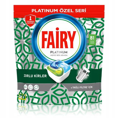 Qabyuyan maşın üçün kapsullar Fairy Platinum Plus, 81 əd, çətin ləkələri effektiv təmizləyən - HomeM-108 — Bakı