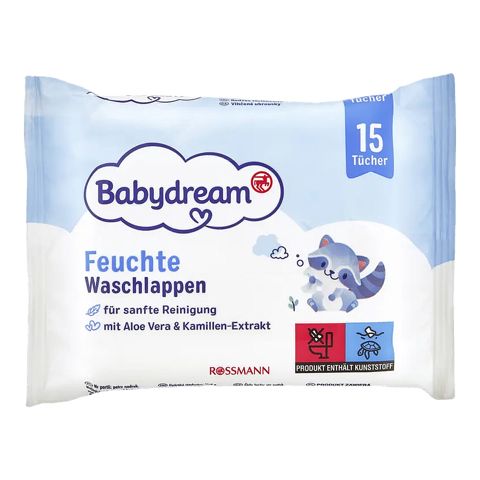 Uşaq nəm salfeti Babydream Aloe/Çobanyastığı ilə, bədən üçün, 15 əd — Bakı