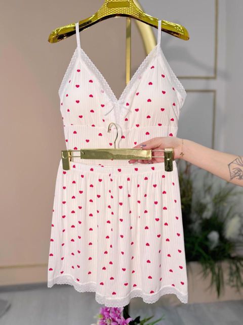 Şortlu pijama dəsti qadınlar üçün LV67, ağ, viskoz, ölçü One size — Bakı