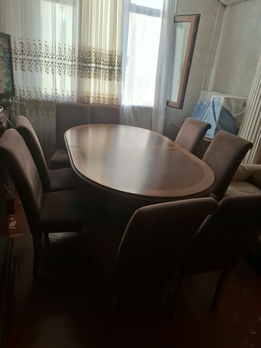 Stol, 8 stul, qorka, kamot, tv stent birlikdə 220 azn satılır Masa — Qonaq otağı üçün, Bakı (3)
