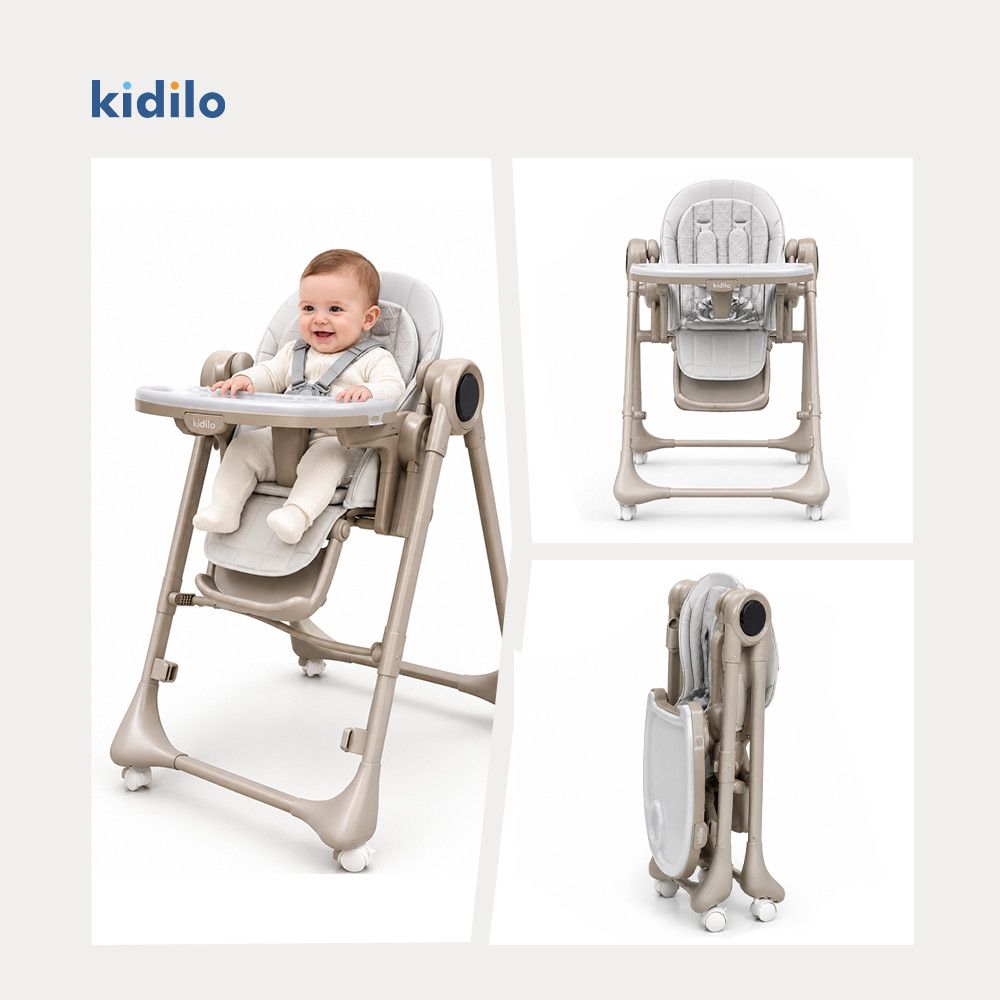 Uşaq yedizdirmə oturacağı Kidilo AB810, Metal, 6+ ay, Açıq boz — Mallar, Bakı (2)