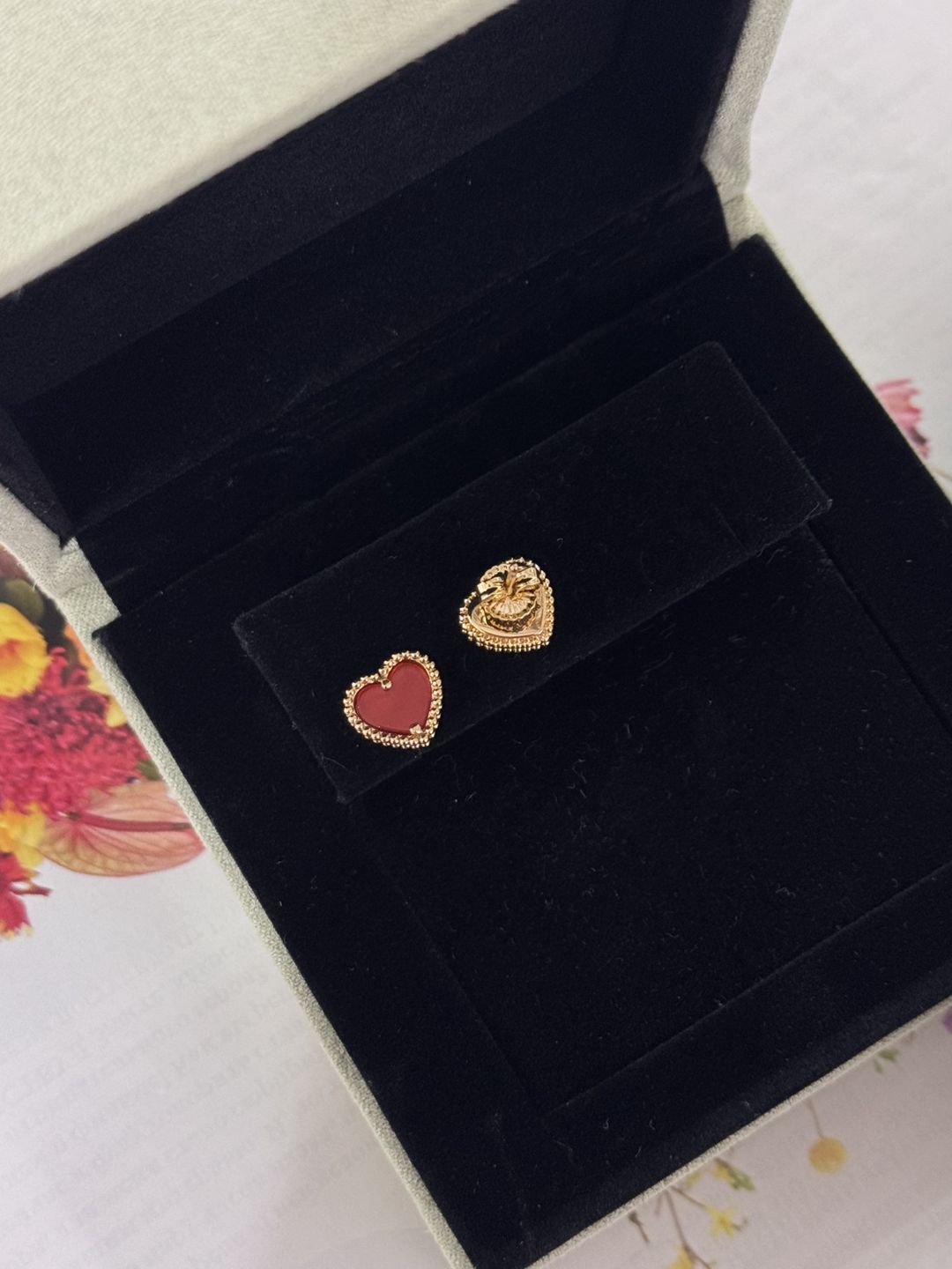 Kiçik sırğalar, qızıl örtüklü paslanmayan polad, Rose Gold/qırmızı — Mallar, Bakı (2)