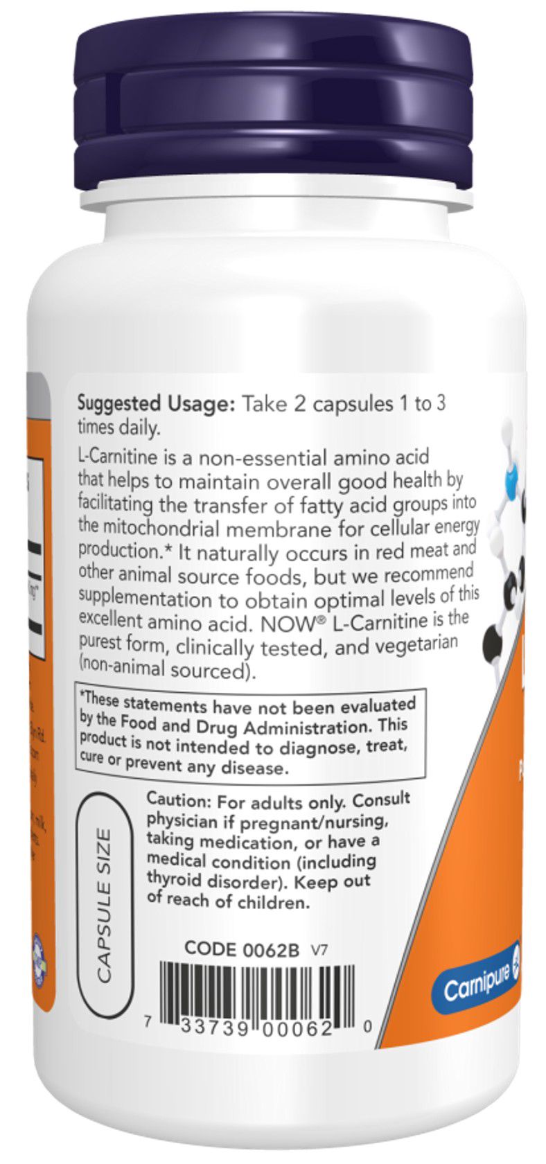 Qida əlavəsi Now Foods L-Carnitine, 250 mq, 60 kapsul — Mallar, Bakı (3)