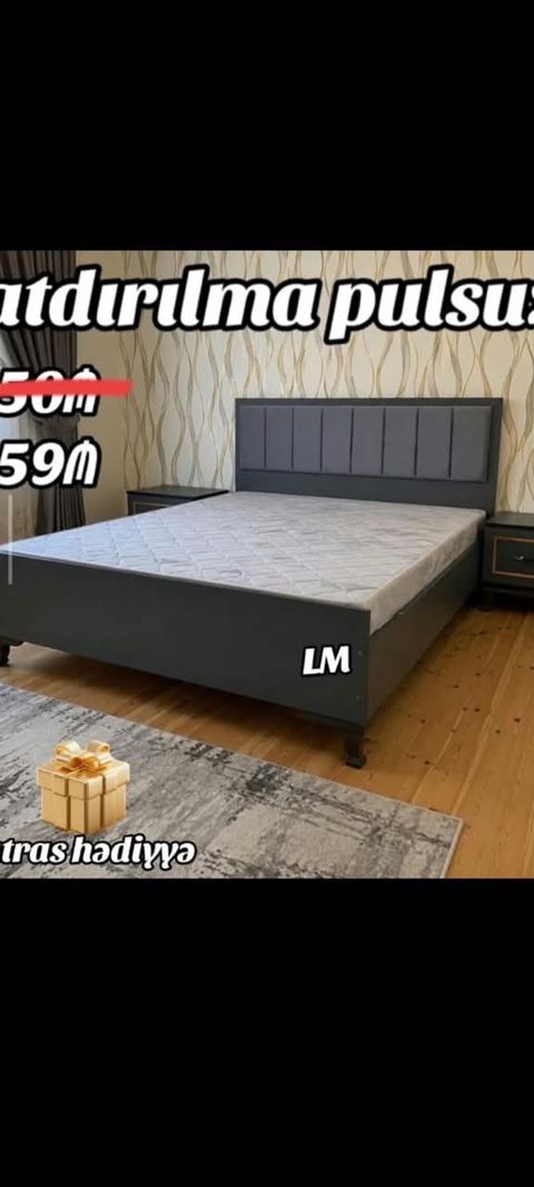 Mebel dəsti – iki tumbalı, başlıqlı ikinəfərlik çarpayı - Rəng: tünd — Sumqayıt
