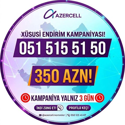 Yeni Azərcell Nömrə Nomrenin Özelliyi 5/1 Rəqəmlərindən İbaret — Bakı