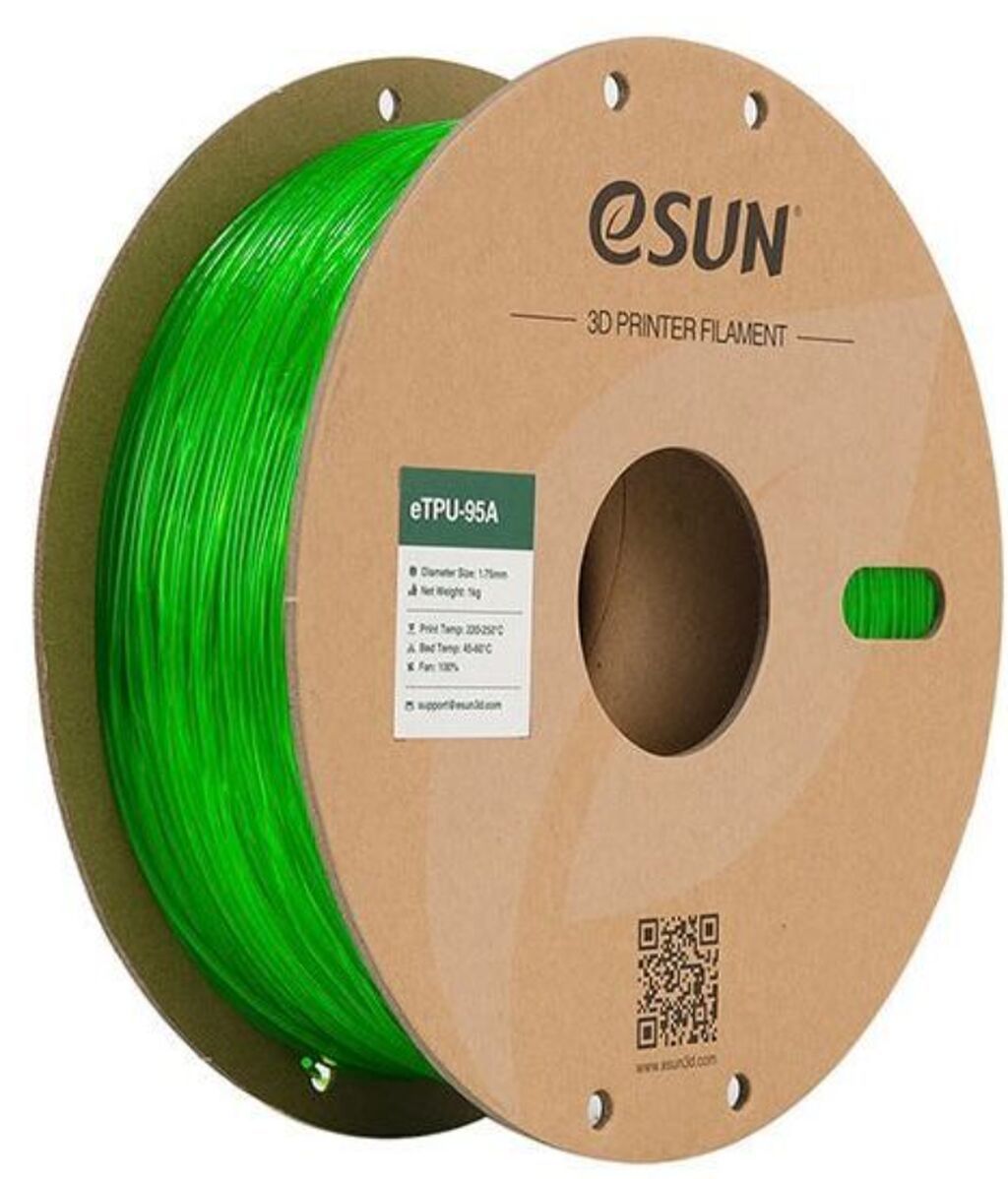 Esun eTPU-95A 1.75 mm Filament – Yarımşəffaf Yaşıl, 1 kq TPU — İstehlak malları və aksesuarlar, Bakı