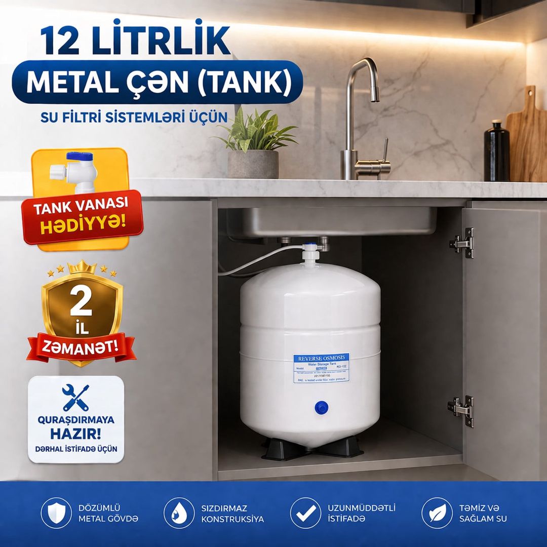 Su filtri üçün 12 l metal çən — Mallar, Bakı (2)