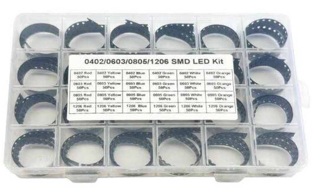 SMD LED Dəsti – 1200 ədəd, 6 rəng, 4 kılıf ölçüsü Qiymət: 36 0402 — Ampullar, Bakı (3)