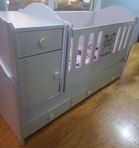 Uşaq beşiyi – funksional kombi model - Material: ağ rəngli Mdf/ldsp — Bakı