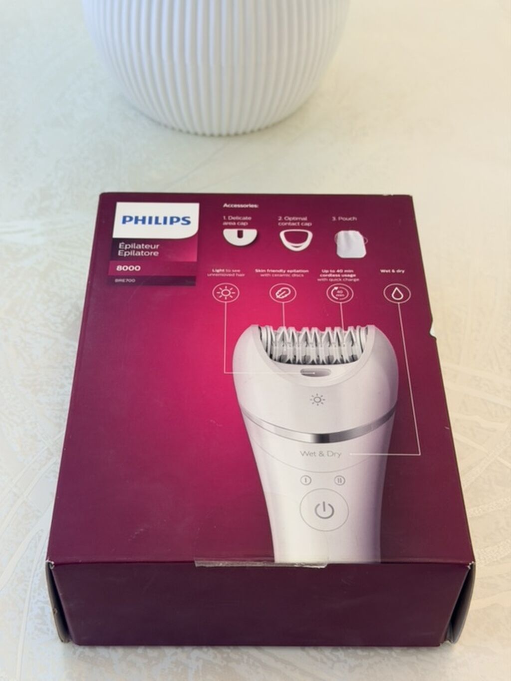 Philips Epilator Series 8000 (BRE700) Xüsusiyyətlər: - Wet & Dry — Usturalar, trimmerler və epilyatorlar, Bakı (3)
