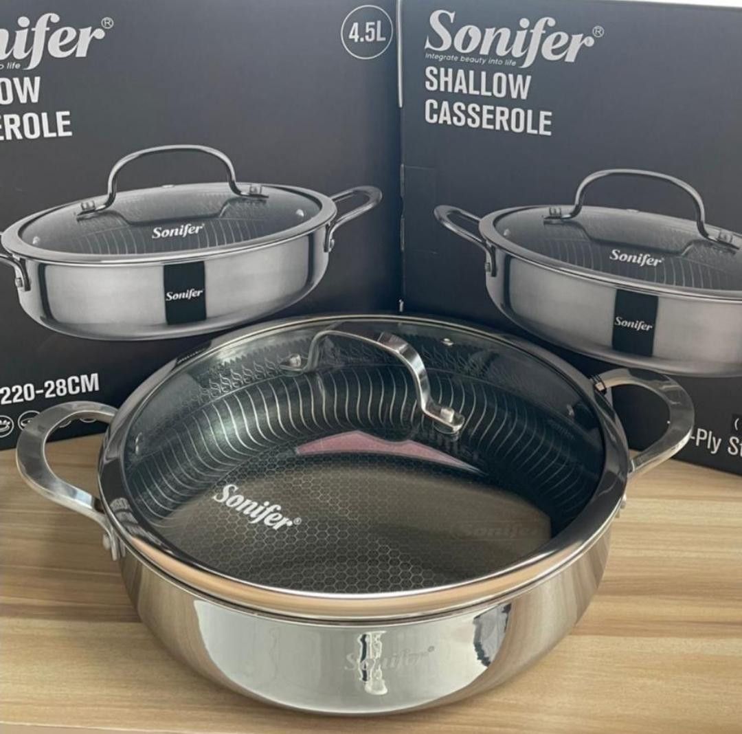 Qazan Sonifer SF-1220, paslanmayan polad, gümüşü, 28 sm — Mallar, Bakı (2)