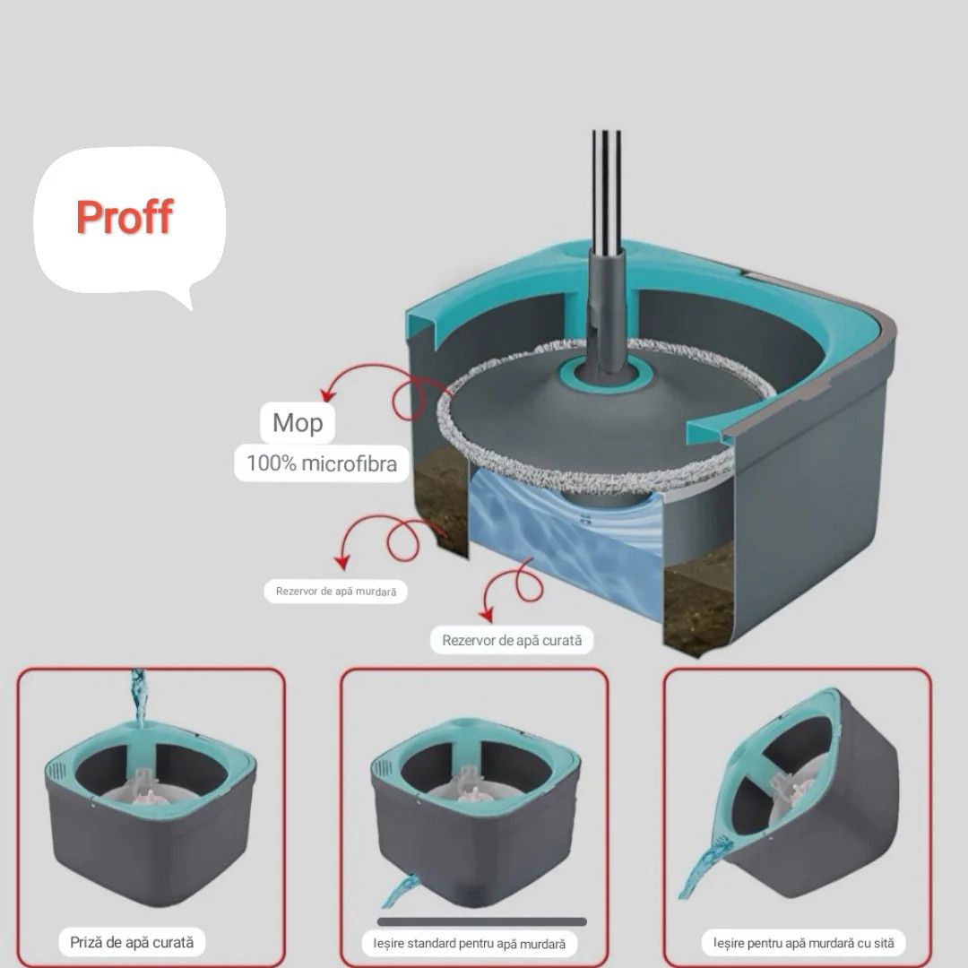 Təmizləmə dəsti Proff, mikrofibra/plastik, boz — Mallar, Bakı (3)