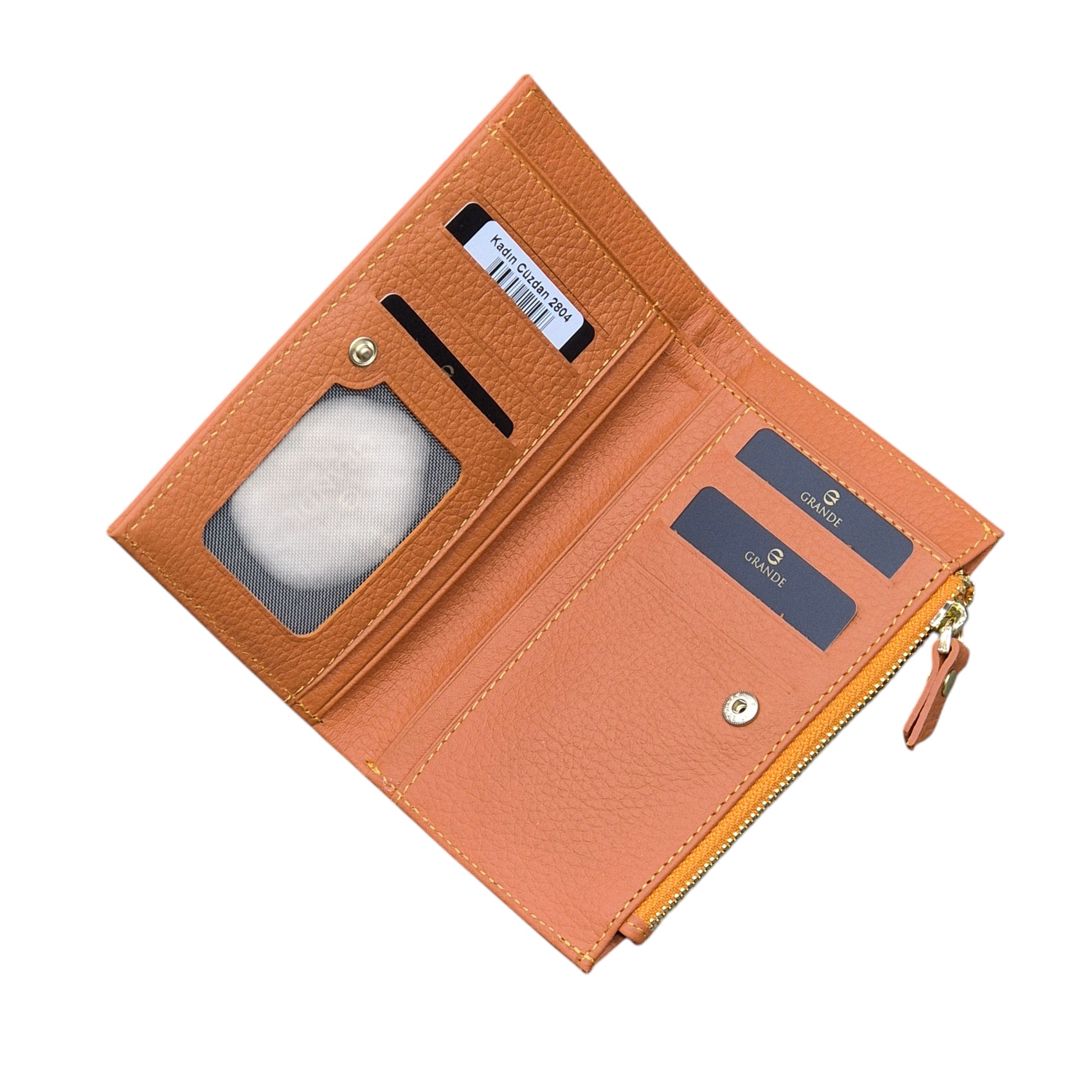 Dəri pul kisəsi qadınlar üçün Grande Grande_2804_Orange, narıncı — Mallar, Bakı (3)