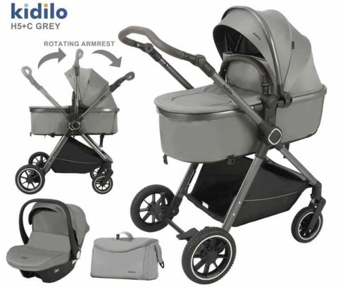 Uşaq arabası Kidilo H5+C, boz — Bakı
