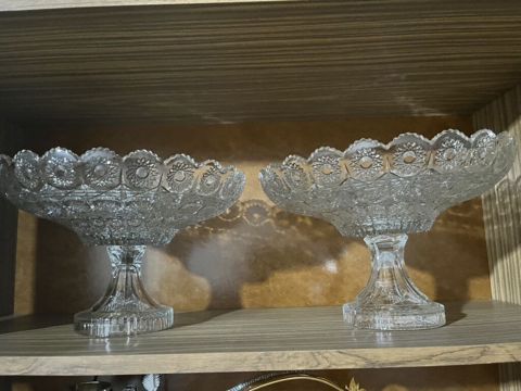 Şüşə kristal meyvə/qənnadı stendləri – 2 ədəd - Material: şəffaf — Bakı
