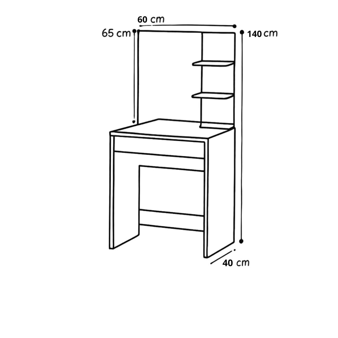 Makiyaj masası 8360, antrasit, laminat, 140х40х60 sm — Mallar, Bakı (2)