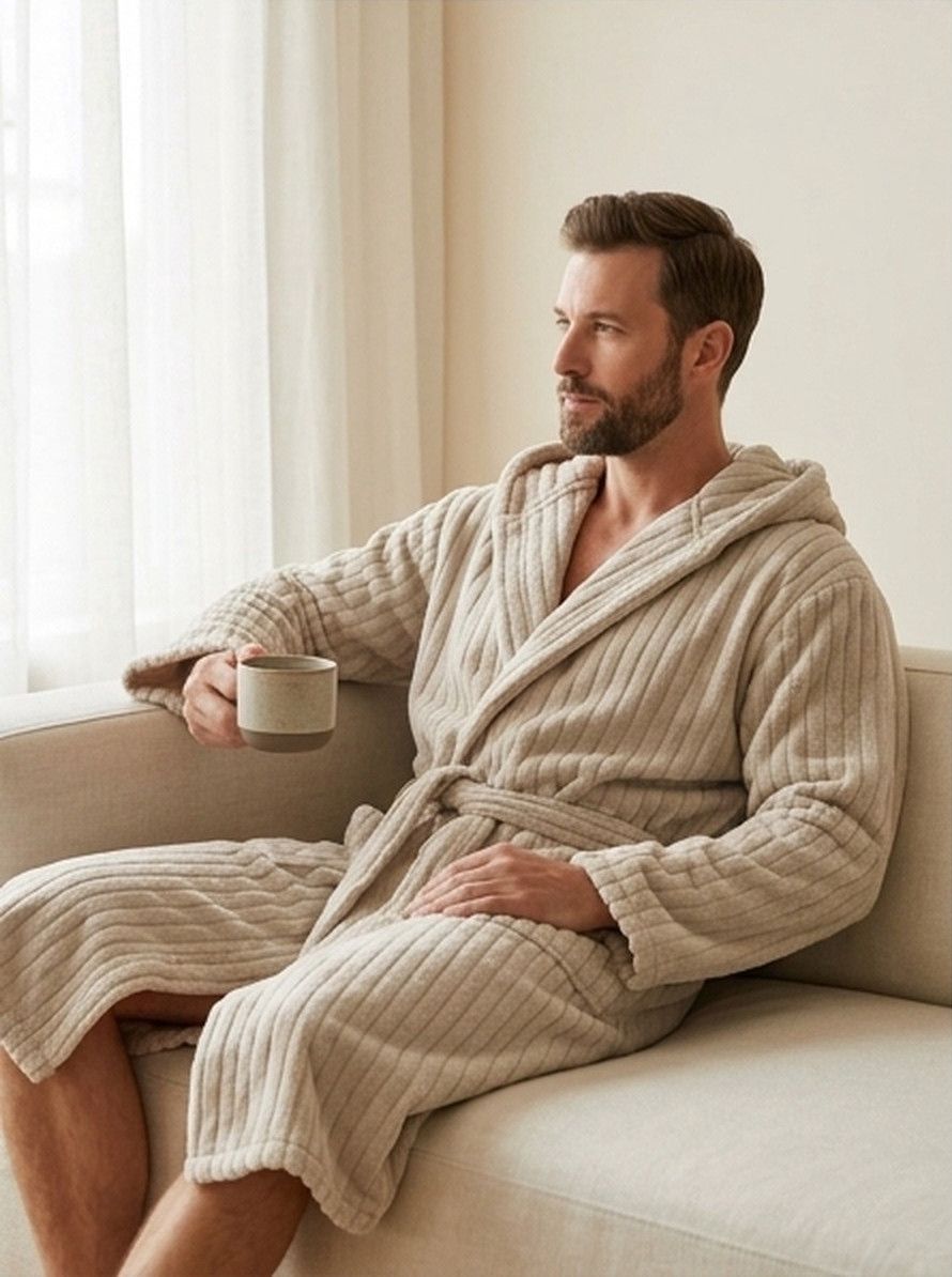 Hamam xələti kişilər üçün TH01, bej, mikrofiber, ölçü L — Mallar, Bakı (2)