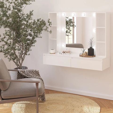 Makiyaj masası 8393, ağ, laminat, 100х40х120 sm — Bakı