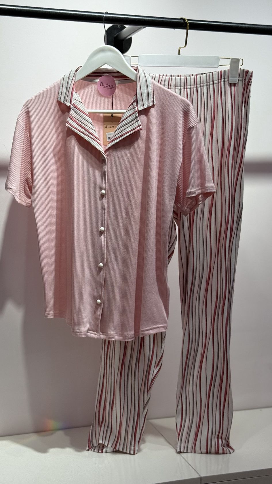 Şalvarlı pijama dəsti, çəhrayı, elastan/poliester, ölçü XXL — Mallar, Bakı (2)