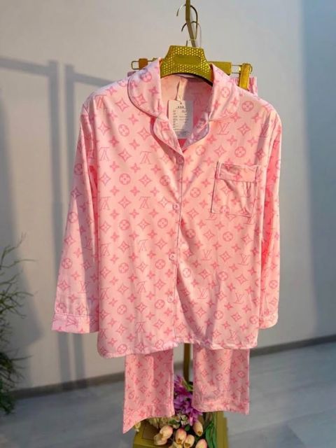 Şalvarlı pijama dəsti, açıq çəhrayı, poliester, ölçü Xl/xxl — Bakı