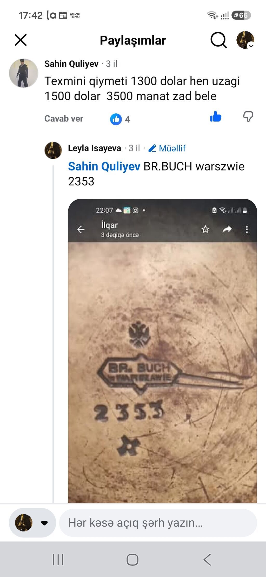 Antik çaynik – BR. Buch, Varşava istehsalı - Marka və nişanlar — Çaynikler və qəhvə qabları, Bakı (5)