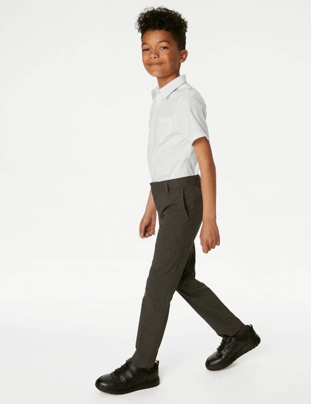 Oğlanlar üçün 2 ədədli məktəbli qısaqol köynək dəsti Marks & Spencer school shirt, ağ, pambıq, ölçü 10-11 yaş — Mallar, Bakı (2)