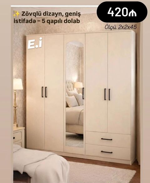 *5 Qapılı dolab 420AZN Rəng seçimi var *Çatdırılma və — Saray