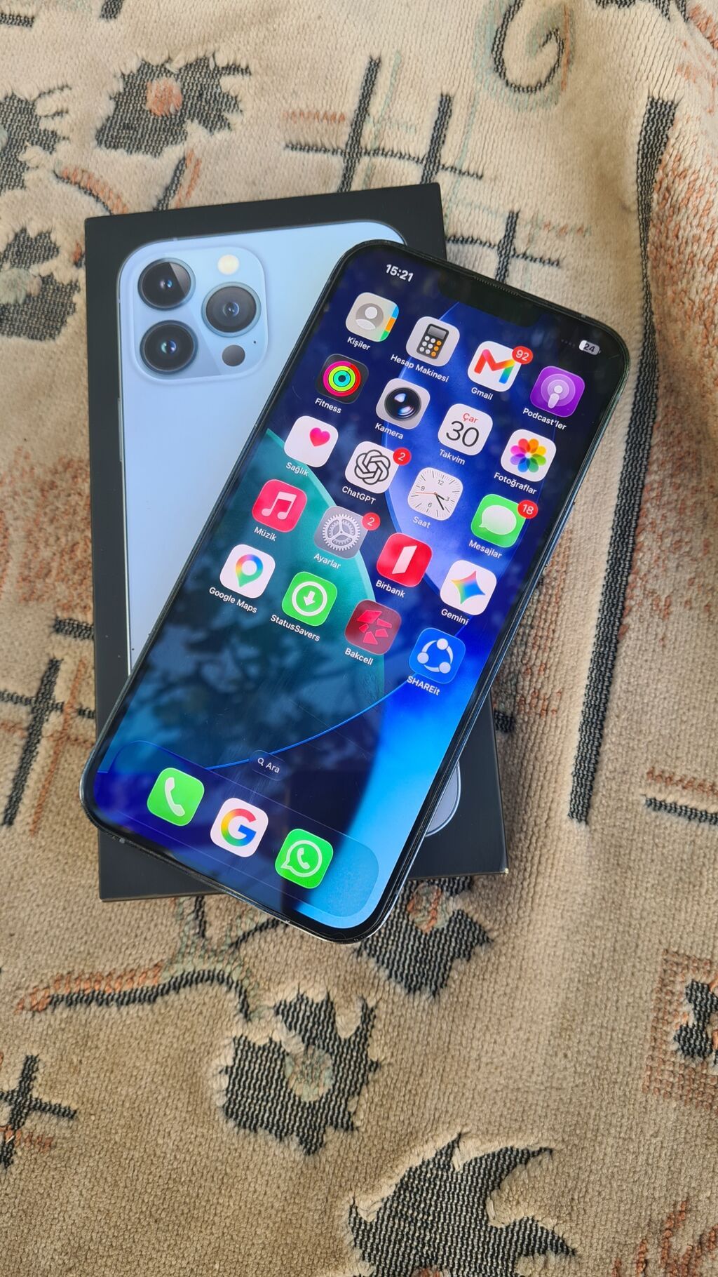 IPhone 13 Pro Max, 256 GB, Blue Titanium, Simsiz şarj, Face ID — Apple iPhone, Bakı (6)