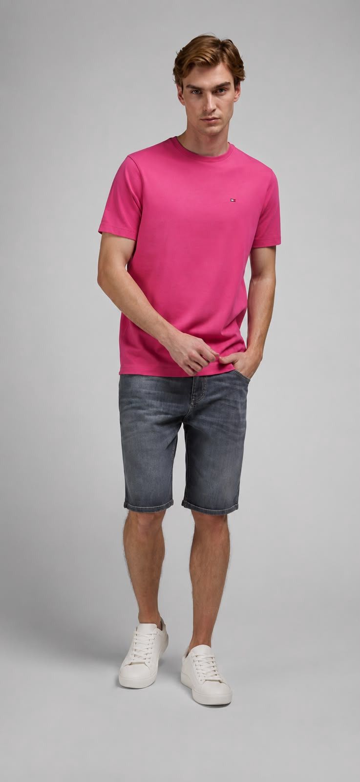 Futbolka kişilər üçün Tommy Hilfiger, pambıq, çəhrayı, ölçü M — Mallar, Bakı (2)