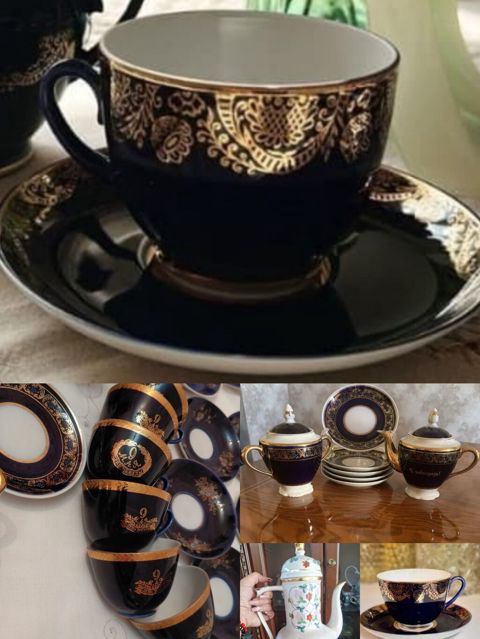 Çay dəsti, rəng - Qızılı, Farfor — Bakı