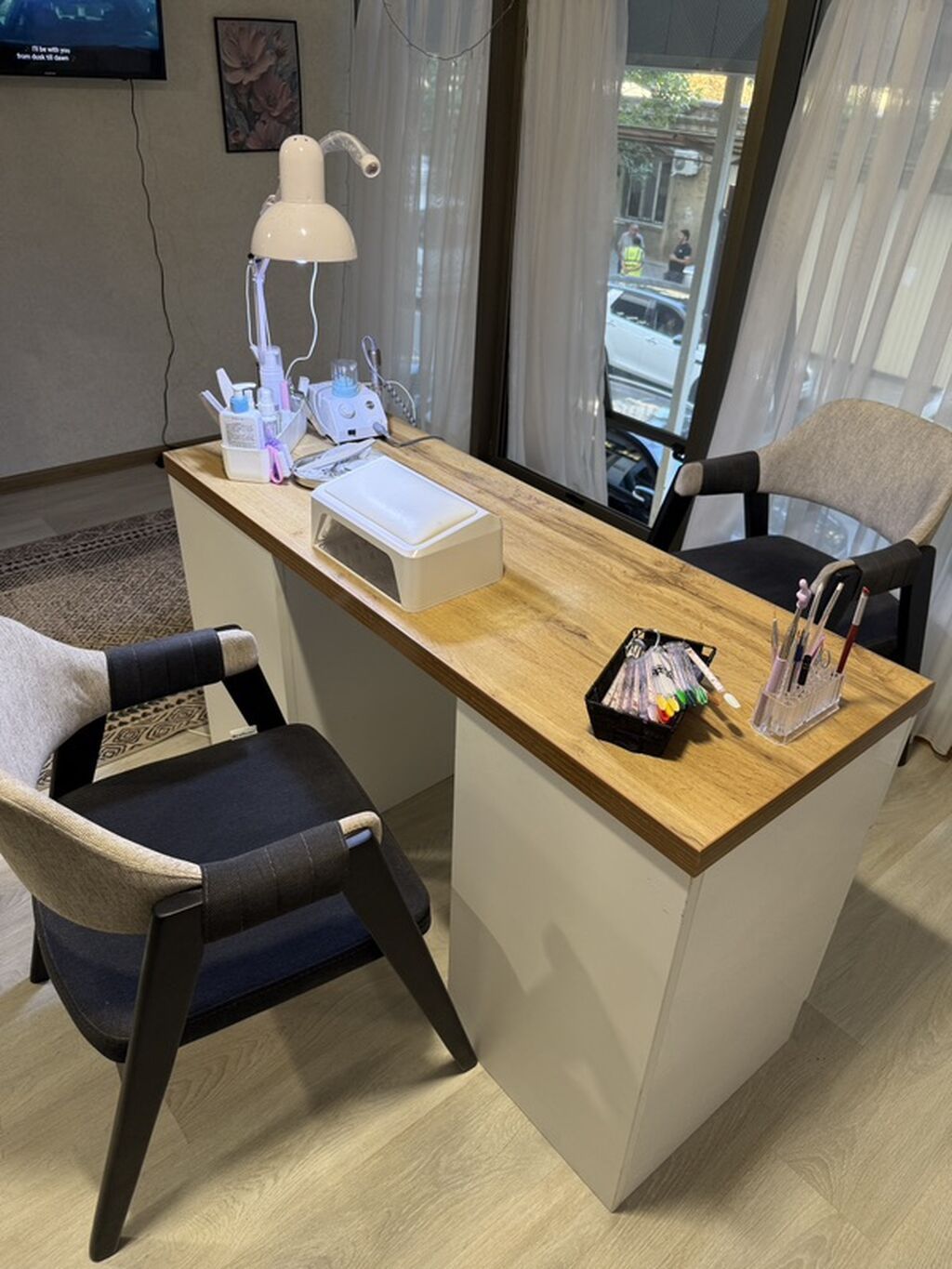 Düz masa, Siyirməli, Polkasız, Teksturalı laminat, Kredit yoxdur — Salon mebeli, Bakı (3)